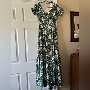 Baltic Born Green and White Floral Maxi Dress